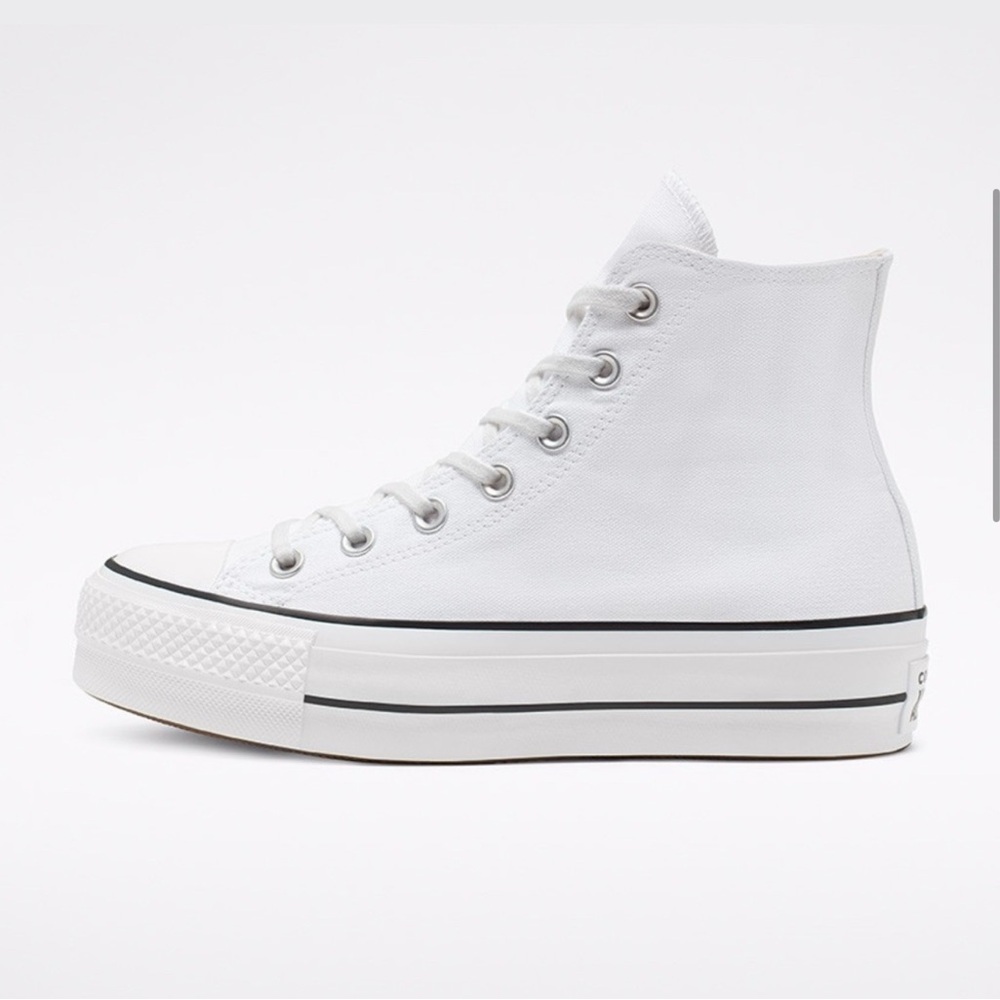 Converse Women's Classic White Platform High-Tops - Picture 2 of 5